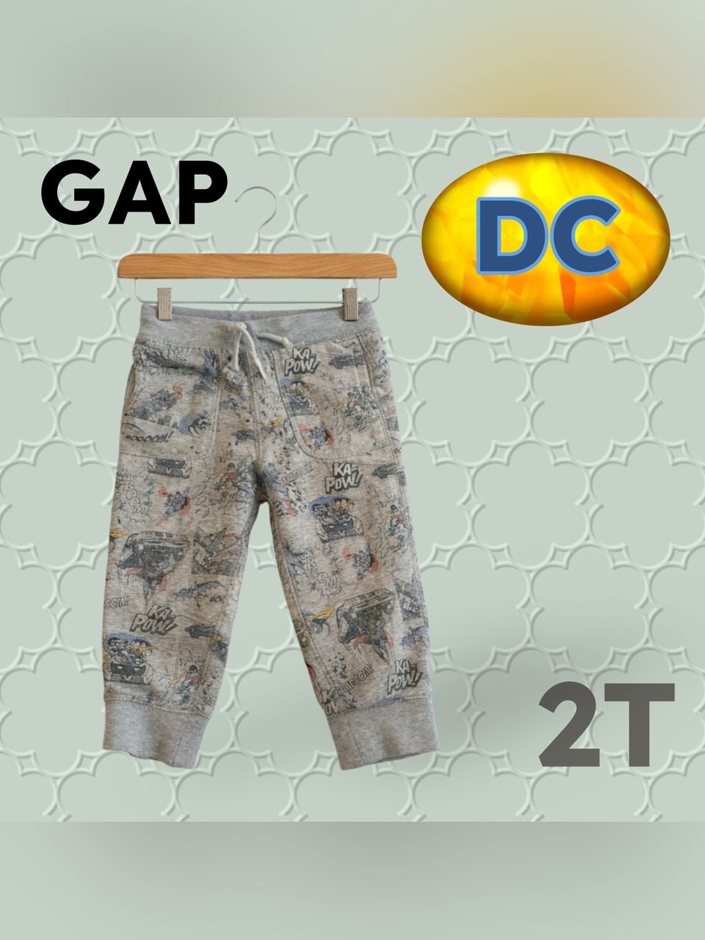🇺🇸👍GUC GAP | 2T | Graphic Unisex Gray DC Comics Batman sweatpants - Unique